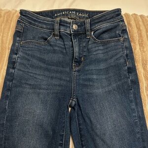 American Eagle Outfitters Women's Dark Blue High Rise Jeans